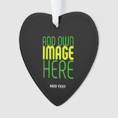 編集可能モダンなシンプルブラックイメージ文字テンプレート オーナメント (正面)