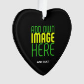 編集可能モダンなシンプルブラックイメージ文字テンプレート オーナメント (正面)