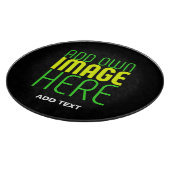 編集可能モダンなシンプルブラックイメージ文字テンプレート カッティングボード (角)