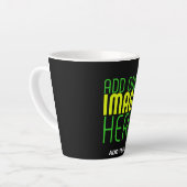 編集可能モダンなシンプルブラックイメージ文字テンプレート カフェラテマグ (左アングル)