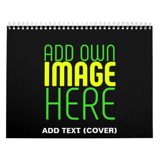 編集可能モダンなシンプルブラックイメージ文字テンプレート カレンダー (カバー)