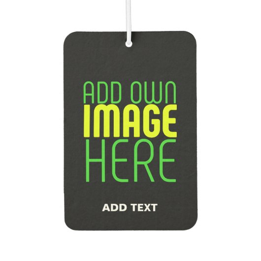 編集可能モダンなシンプルブラックイメージ文字テンプレート カーエアーフレッシュナー (正面)