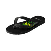 編集可能モダンなシンプルブラックイメージ文字テンプレート キッズビーチサンダル (アングル)