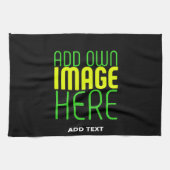 編集可能モダンなシンプルブラックイメージ文字テンプレート キッチンタオル (横)