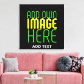 編集可能モダンなシンプルブラックイメージ文字テンプレート キャンバスプリント (インサイチュ (リビング))