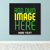 編集可能モダンなシンプルブラックイメージ文字テンプレート キャンバスプリント (インサイチュ (ウッドフロア))