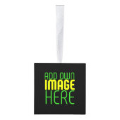 編集可能モダンなシンプルブラックイメージ文字テンプレート キューブオーナメント (右)