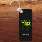 編集可能モダンなシンプルブラックイメージ文字テンプレート キーホルダー (正面)