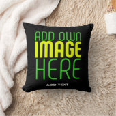編集可能モダンなシンプルブラックイメージ文字テンプレート クッション (ブランケット)
