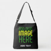 編集可能モダンなシンプルブラックイメージ文字テンプレート クロスボディバッグ (裏面)