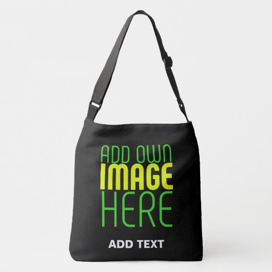 編集可能モダンなシンプルブラックイメージ文字テンプレート クロスボディバッグ (裏面)