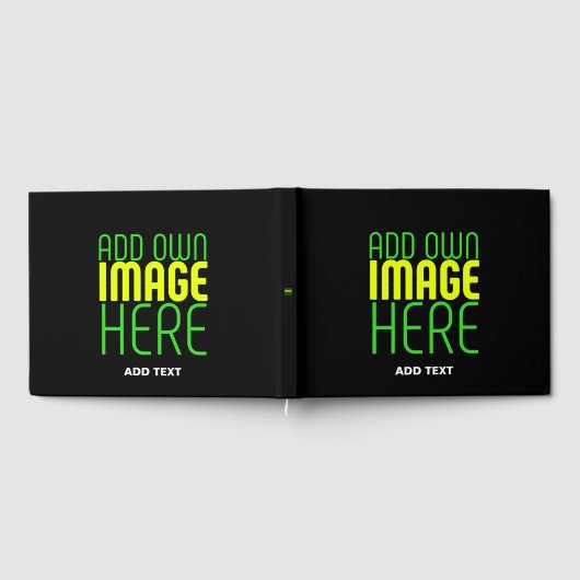 編集可能モダンなシンプルブラックイメージ文字テンプレート ゲストブック (全面)