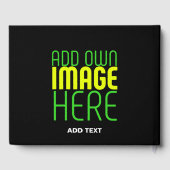 編集可能モダンなシンプルブラックイメージ文字テンプレート ゲストブック (裏面)