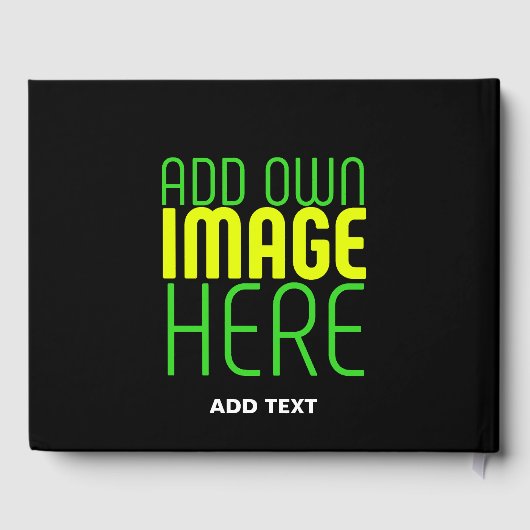 編集可能モダンなシンプルブラックイメージ文字テンプレート ゲストブック (裏面)