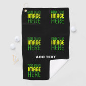 編集可能モダンなシンプルブラックイメージ文字テンプレート ゴルフタオル (インサイチュ)