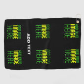 編集可能モダンなシンプルブラックイメージ文字テンプレート ゴルフタオル (横)