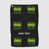 編集可能モダンなシンプルブラックイメージ文字テンプレート ゴルフタオル (正面)