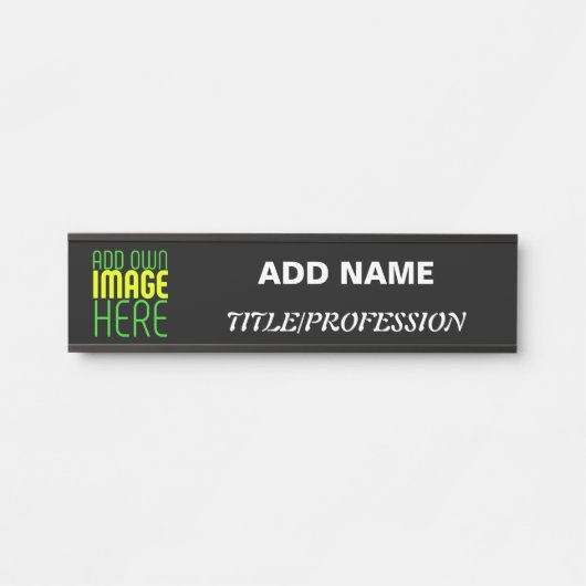 編集可能モダンなシンプルブラックイメージ文字テンプレート サインプレート (正面)