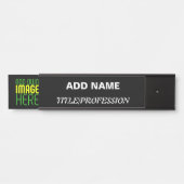 編集可能モダンなシンプルブラックイメージ文字テンプレート サインプレート (正面)