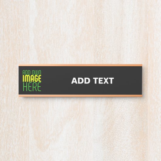 編集可能モダンなシンプルブラックイメージ文字テンプレート サインプレート (正面)