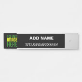 編集可能モダンなシンプルブラックイメージ文字テンプレート サインプレート (正面)