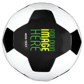 編集可能モダンなシンプルブラックイメージ文字テンプレート サッカーボール (回転)