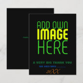 編集可能モダンなシンプルブラックイメージ文字テンプレート サンキューカード (正面/裏面)