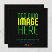 編集可能モダンなシンプルブラックイメージ文字テンプレート サンキューカード (正面/裏面)