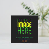 編集可能モダンなシンプルブラックイメージ文字テンプレート サンキューカード (スタンド正面)