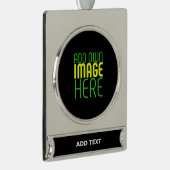 編集可能モダンなシンプルブラックイメージ文字テンプレート シルバープレートバナーオーナメント (右)