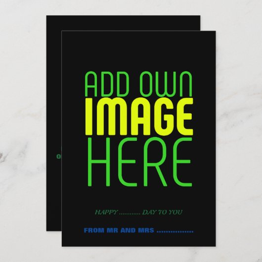 編集可能モダンなシンプルブラックイメージ文字テンプレート シーズンカード (正面/裏面)