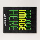 編集可能モダンなシンプルブラックイメージ文字テンプレート ジグソーパズル (横)