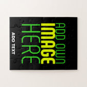 編集可能モダンなシンプルブラックイメージ文字テンプレート ジグソーパズル (横)