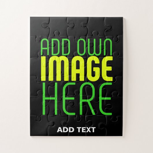 編集可能モダンなシンプルブラックイメージ文字テンプレート ジグソーパズル (縦)