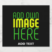 編集可能モダンなシンプルブラックイメージ文字テンプレート スパークリングワインラベル (シングルラベル)