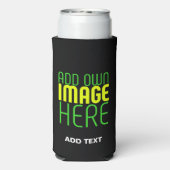 編集可能モダンなシンプルブラックイメージ文字テンプレート スリム缶クーラー (Seltzer裏面)