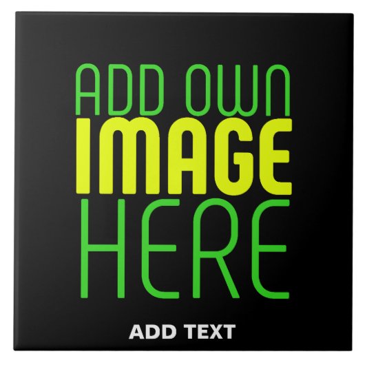 編集可能モダンなシンプルブラックイメージ文字テンプレート タイル (正面)