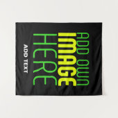 編集可能モダンなシンプルブラックイメージ文字テンプレート タペストリー (正面(横))