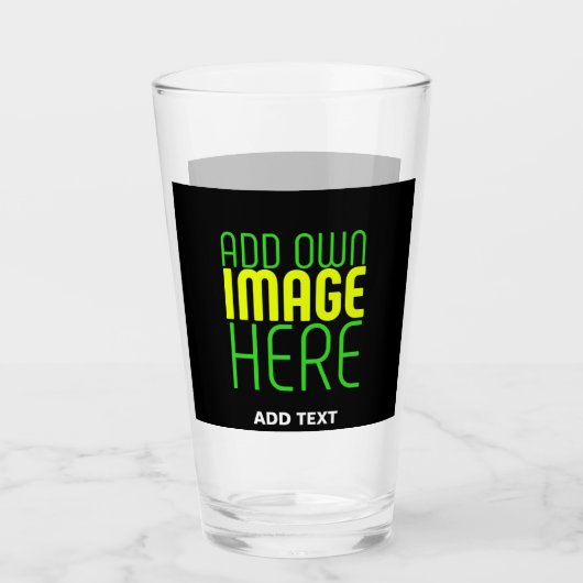編集可能モダンなシンプルブラックイメージ文字テンプレート タンブラーグラス (正面)