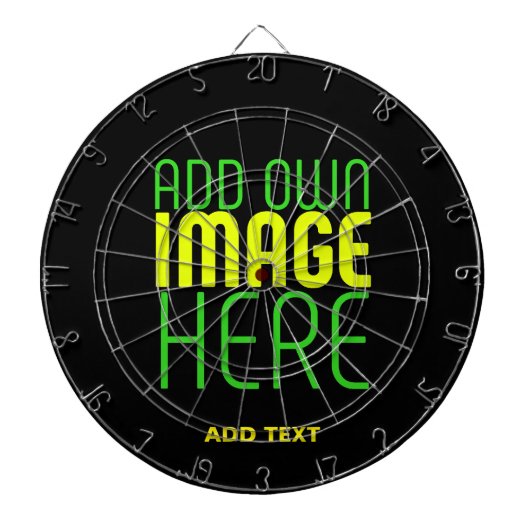 編集可能モダンなシンプルブラックイメージ文字テンプレート ダーツボード (正面)