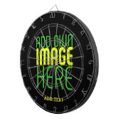 編集可能モダンなシンプルブラックイメージ文字テンプレート ダーツボード (正面右)