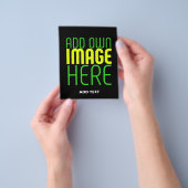 編集可能モダンなシンプルブラックイメージ文字テンプレート チラシ (手)