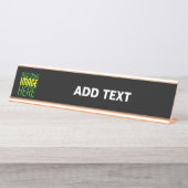 編集可能モダンなシンプルブラックイメージ文字テンプレート デスクネームプレート (正面)