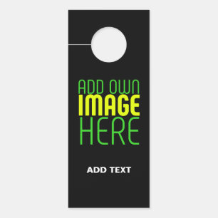 編集可能モダンなシンプルブラックイメージ文字テンプレート ドアノブサイン