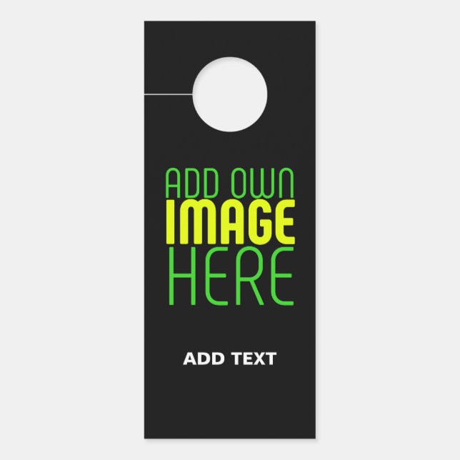 編集可能モダンなシンプルブラックイメージ文字テンプレート ドアノブサイン (正面)