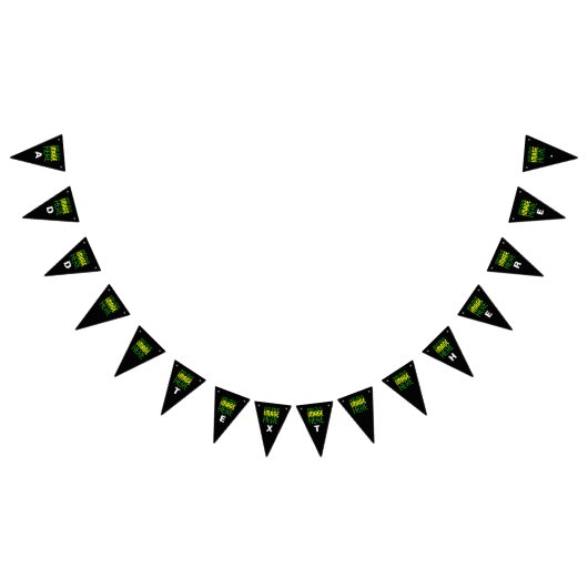 編集可能モダンなシンプルブラックイメージ文字テンプレート バンティングフラッグ (全)