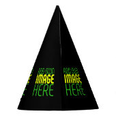 編集可能モダンなシンプルブラックイメージ文字テンプレート パーティーハット (裏面)