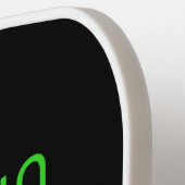 編集可能モダンなシンプルブラックイメージ文字テンプレート ピックルボールラケット (左詳細)