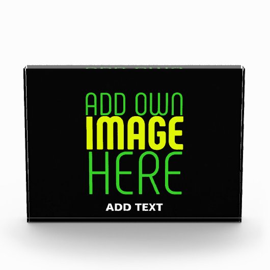 編集可能モダンなシンプルブラックイメージ文字テンプレート フォトブロック (正面)