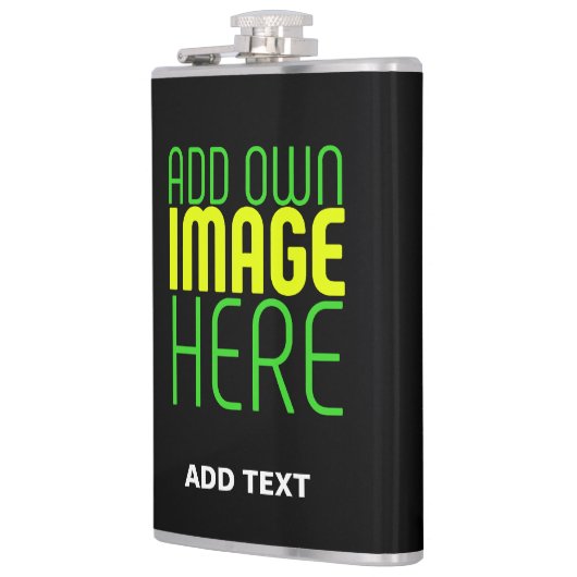 編集可能モダンなシンプルブラックイメージ文字テンプレート フラスク (左)